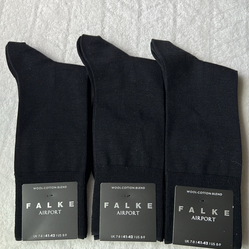 (3) FALKE Airport Wool-Cotton-Blend Men’s Socks